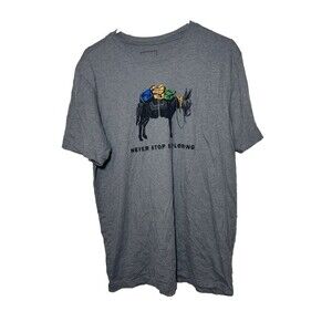 The North Face Graphic Short Sleeve Men Large Gray Horse Never Stop Exploring